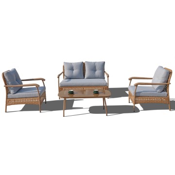 A set of four iron sets outdoor garden furniture