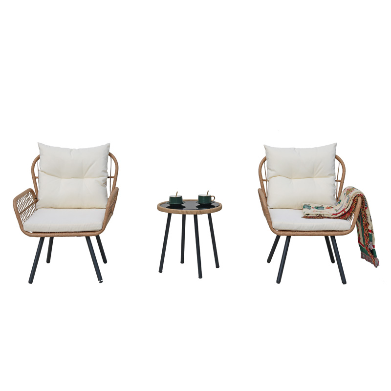 ラタン製ガーデン家具、屋外用座席、パティオダイニングセット、屋外用テーブルと椅子...