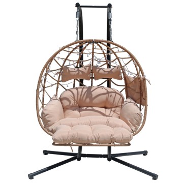 Outdoor courtyard yellow leg support and storage bags LED lamp belt double hanging basket